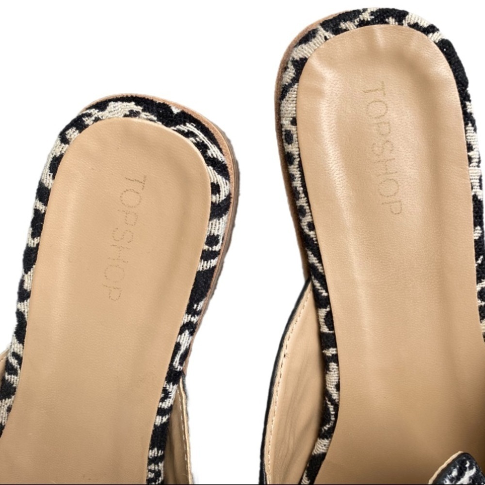 Topshop Kylie tapestry black white loafer shoes 39 - Picture 4 of 11